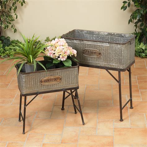 galvanized sheet metal planters|large rectangular galvanized metal planters.